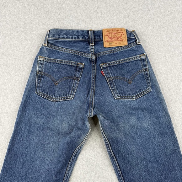 Vintage Levis Jeans Womens Fits 26x30 Blue 501 Butty Fly 90s Denim Made In USA - Picture 7 of 16